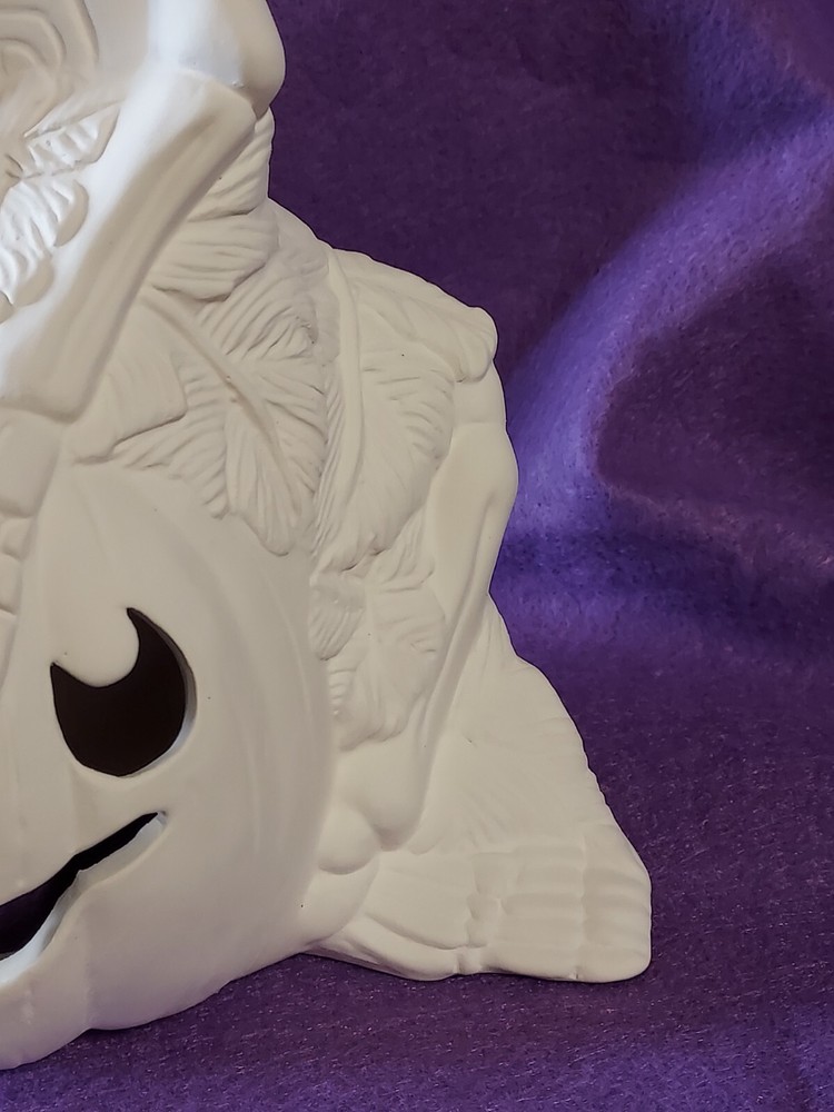 Ceramic Bisque ~ Ready to paint~ Skeleton, gravestone and Pumpkins & light kit