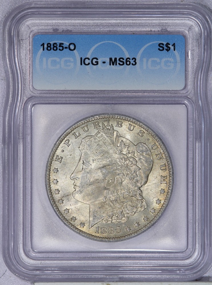 1885-O Morgan Silver Dollar ICG MS63