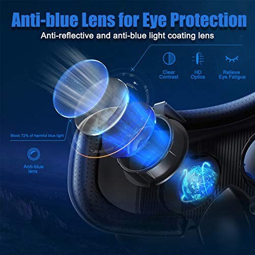 Adjustable 3D VR Headset with Controller - HD Virtual Reality Glasses for 5-7" P