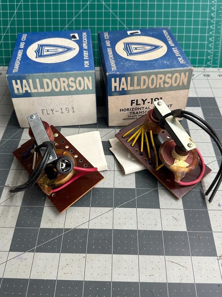2-pack VINTAGE Halldorson Fly 191 Power Horizontal Output Transformer 90-degree