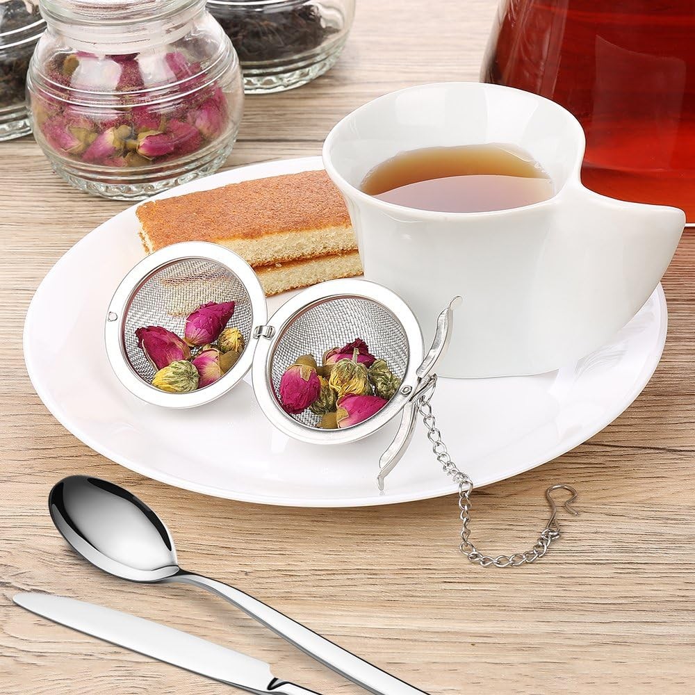 2PCS Stainless Steel Mesh Tea Infuser 2.1 Inch Tea Ball Strainer Tea Diffuser