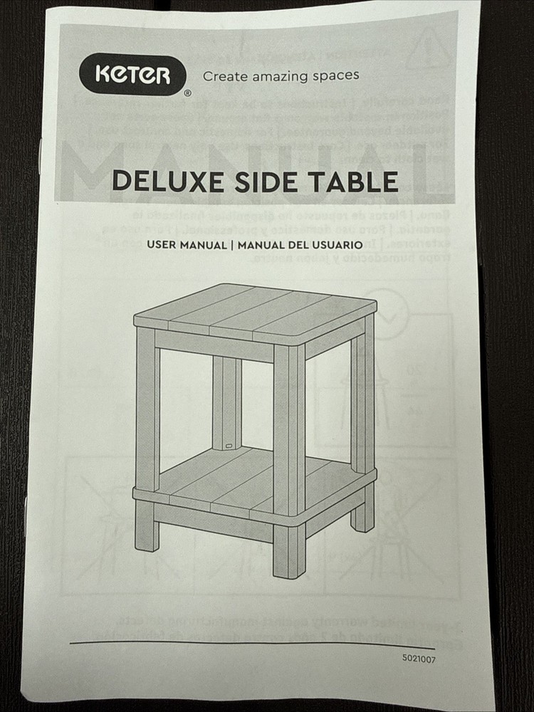 Keter Deluxe Adirondack Side Table - Brown