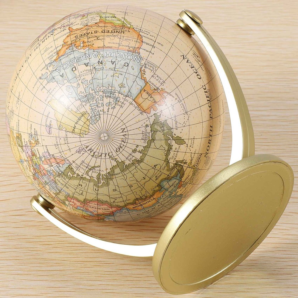Retro Rotating World Globe Earth Antique Home Desktop Decor2799