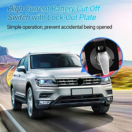 High Current 12V-36V Battery Cut Off Switch with Lock-Out Plate, Replace 500A