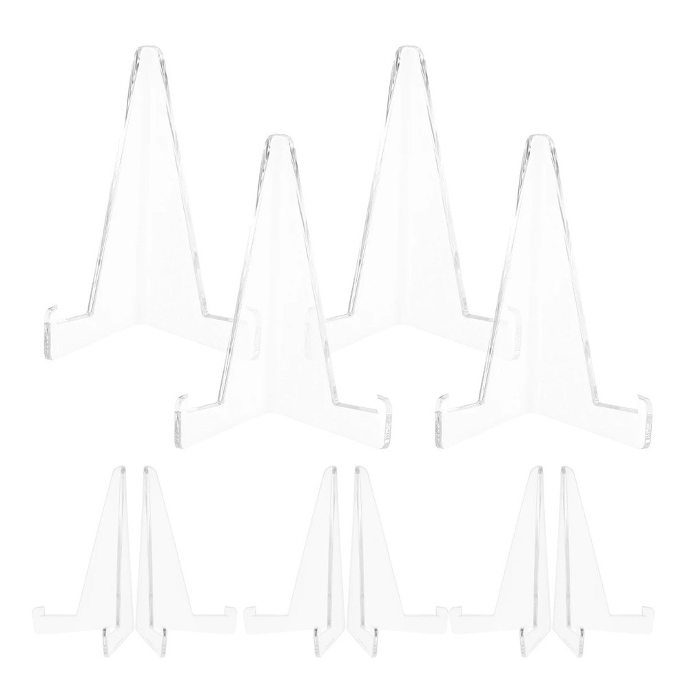 10 PCS Triangular Clear PS Display Stand Space-Saving Holder for Cards Coins New