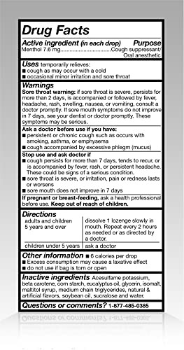 Amazon Basic Care Sugar Free Honey Lemon Cough Drops, 140 Count
