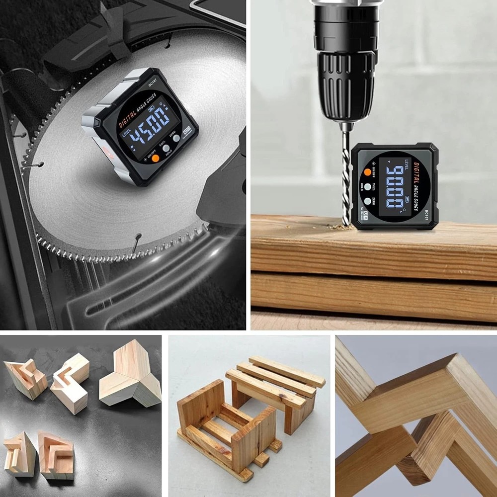 Digital Angle Finder with Electronic Laser - 4-side Strong Magnetic Angle Gau...