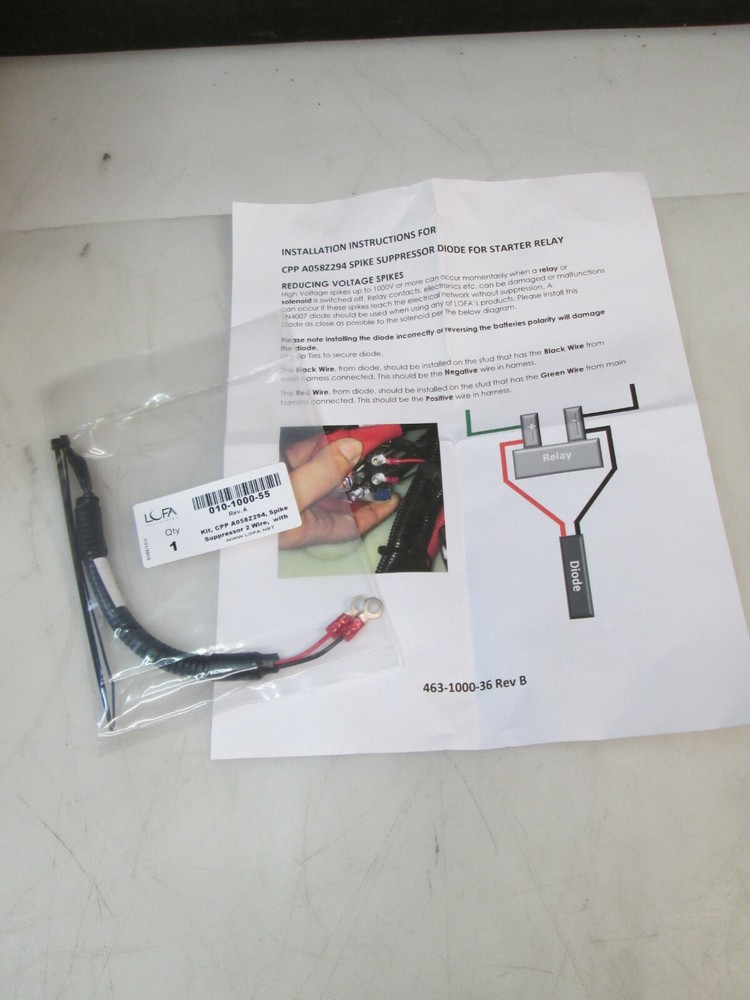 LOFA CPP A058Z294 W/ SPIKE SUPPRESSOR DIODE FOR STARTER RELAY 2 WIRE KIT NEW