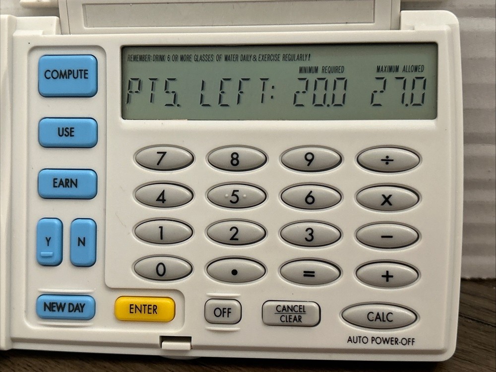 1997 Weight Watchers Points Manager Calculator Model 1818 WORKING