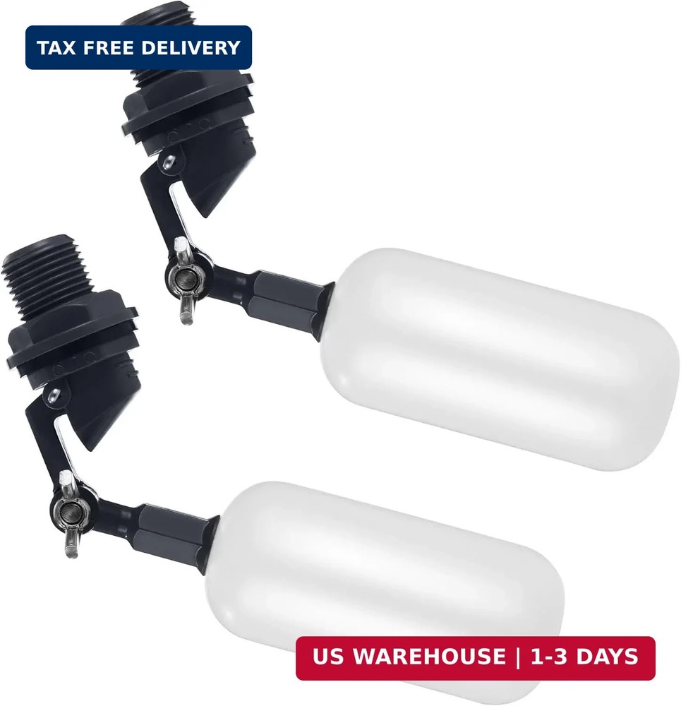 2-Pack Adjustable Arm Float Ball Valve for Automatic Water Level Control in Live