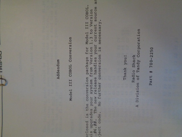 TRS - 80 Model I/III Cobol User's Guide