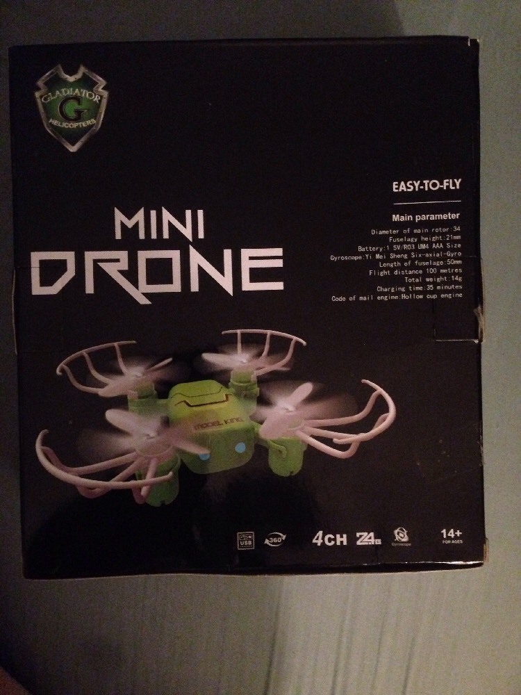 Gladiator Helicopters 2.4Ghz 4CH 6-Axis RC Mini Drone w/ 3D rollover function