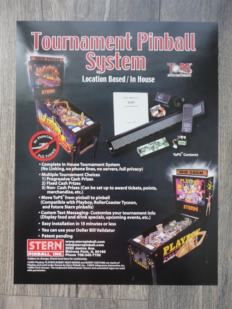 Tournament Pinball Machine System Flyer Original