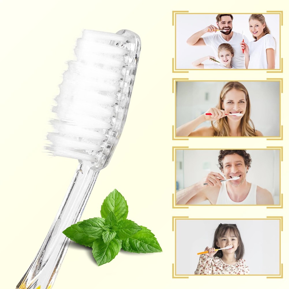 20pcs Prepasted Disposable Toothbrushes Bulk Individually Wrapped Pre Pasted ...