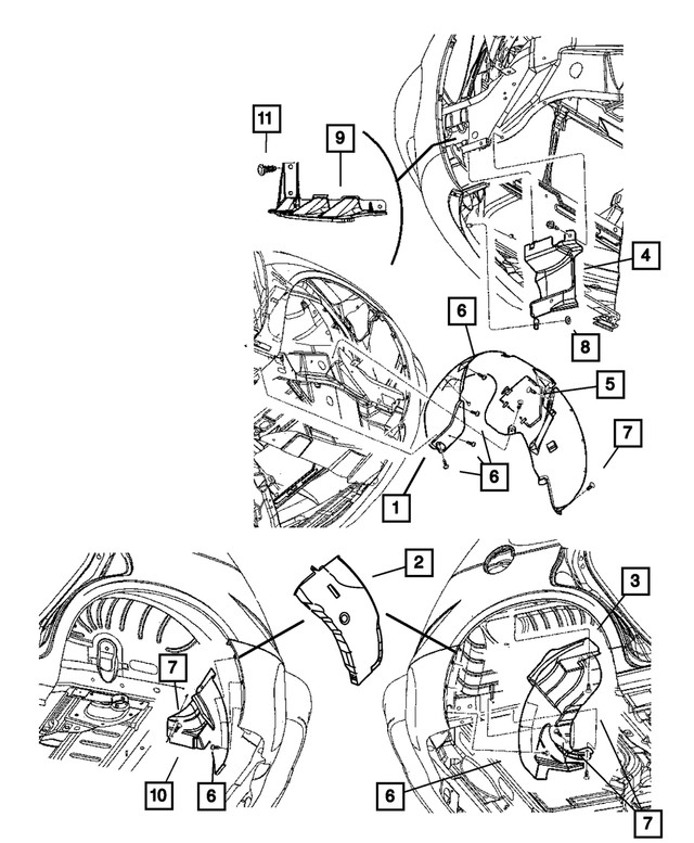 Genuine Mopar Wheelhouse Shield Left 5027679AB