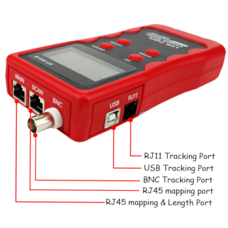 NF-868 LCD Multifunction Digital Cable Tester Tracker for RJ45, RJ11, BNC, USB