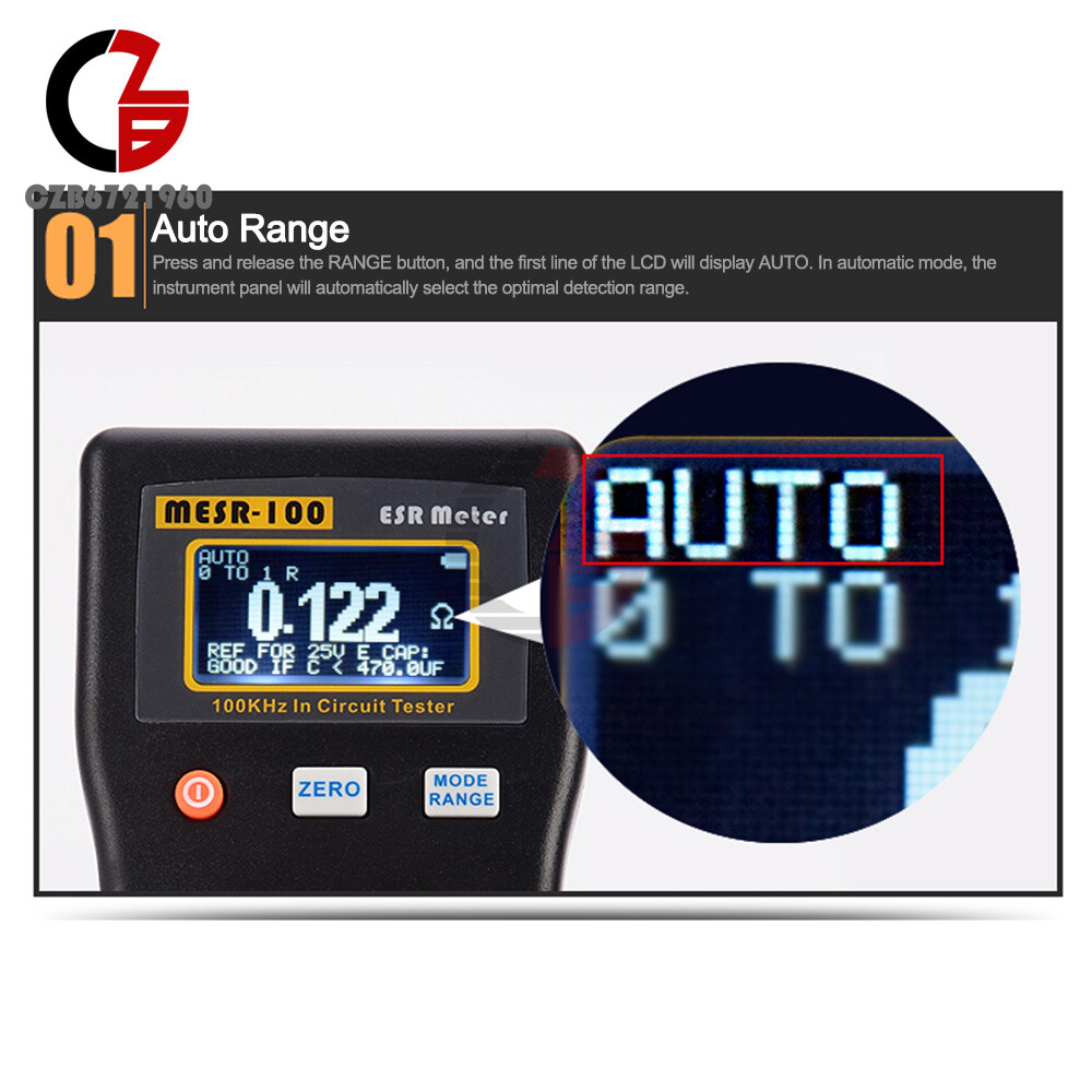 MESR-100 ESR Capacitance Ohm Meter Capacitance Internal Resistance Circuit Test