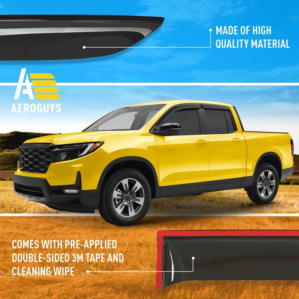 Side Window Deflectors Rain Guards for 2017-2025 Honda Ridgeline