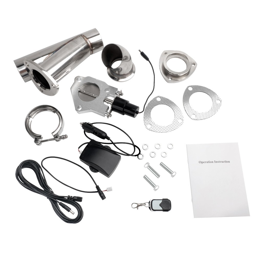 2.5" 63mm Remote Electric Exhaust Catback Downpipe  Valve System