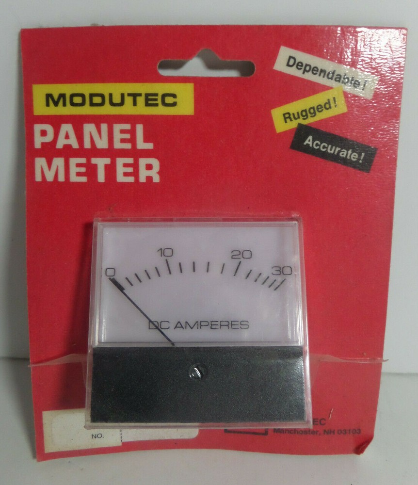 Modutec Panel Meter, DC AMP 0-30  vintage NOS