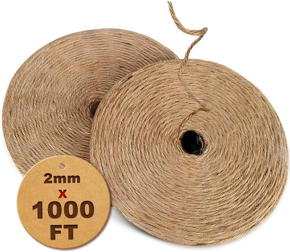 1000FT Natural Jute Twine String 2mm Brown Crafts