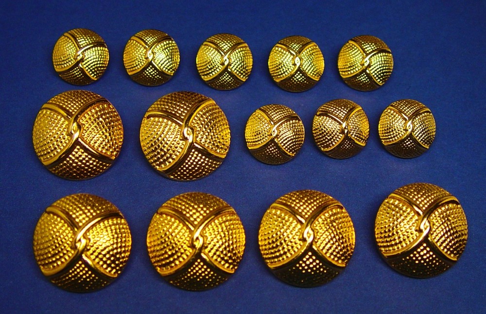 ZARA REPLACEMENT BUTTONS 14 Gold Tone solid metal buttons Good Used Condition