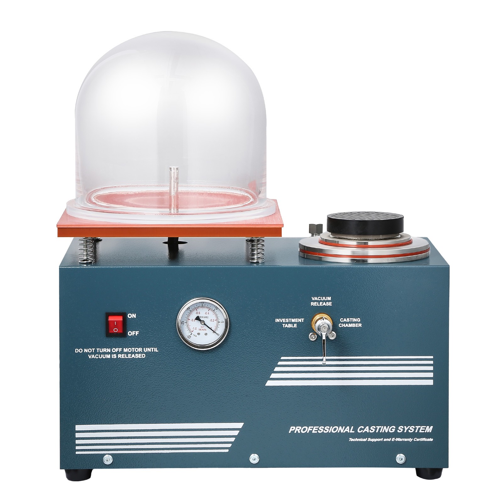 Vacuum Investing Casting Machine 290W Power 3 CFM Pump and Bell Jar for Jewelry