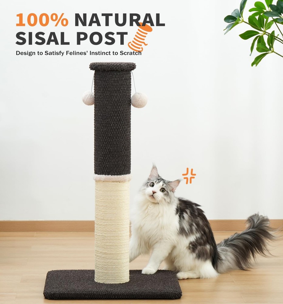 Made4Pets Tall Cat Scratching Post, Heavy Duty and Thicker Scratching Posts for