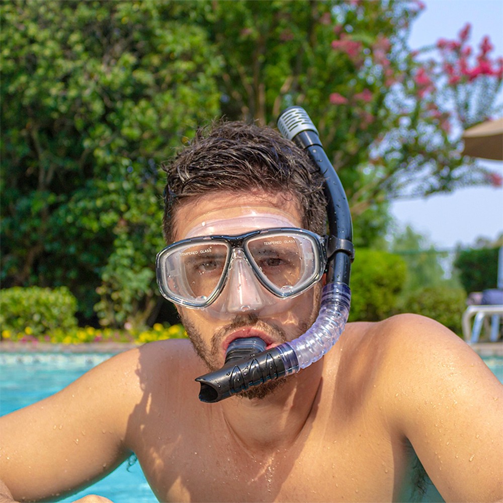 Poolmaster Swimming Mask / Snorkel Dive Set - Black #9107