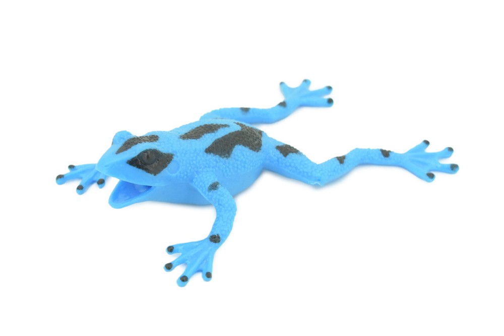 Frog Toy Stretchable, Blue, Squishy, Squeezable, Soft Rubber, Gift, 6" US03 B59