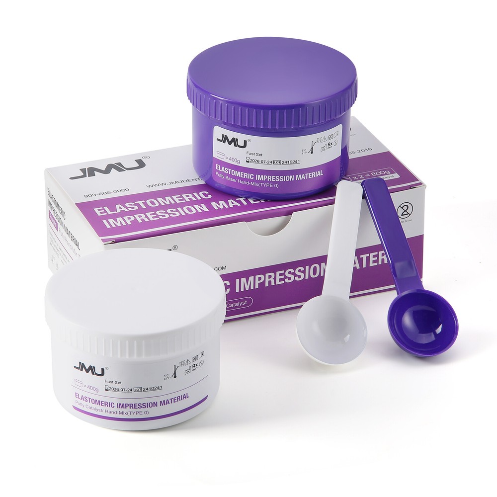 JMU Dental Putty Fast/Normal Set Impression Material 400g Base+400g Catalyst