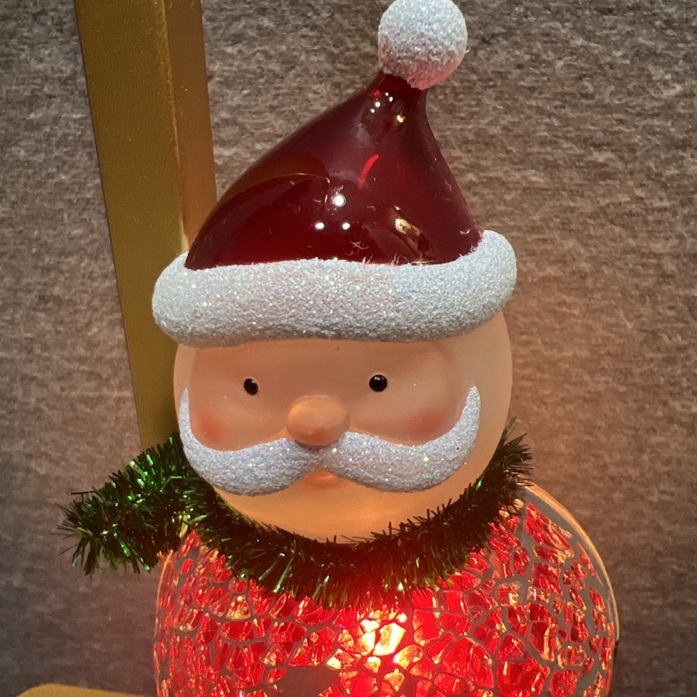 Stained Glass Santa Night Light