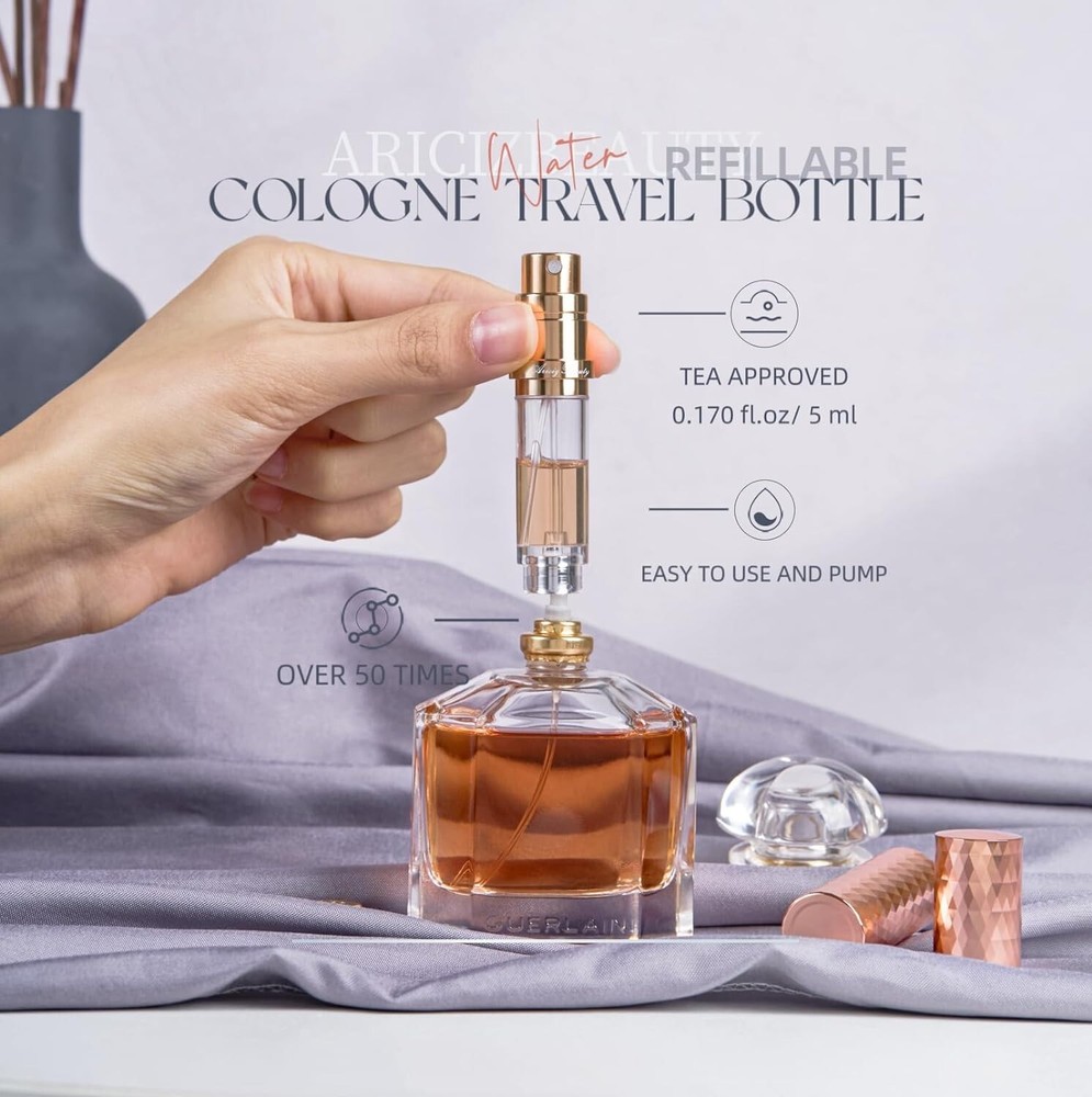 Refillable Perfume Atomizer - Portable, Lightweight, Mist Spray - 0.17fl.oz/5ml