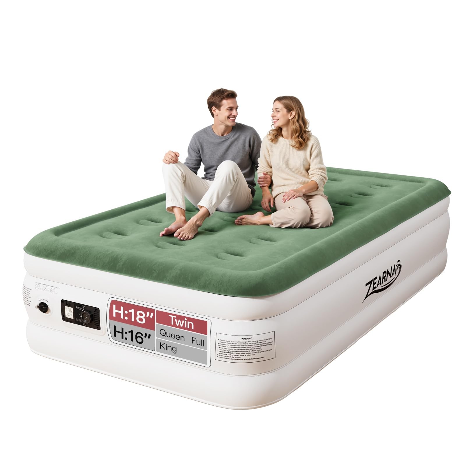 Twin Air Mattress with Built Pump 16" Durable Blow Up Mattress Airbed Comfort...