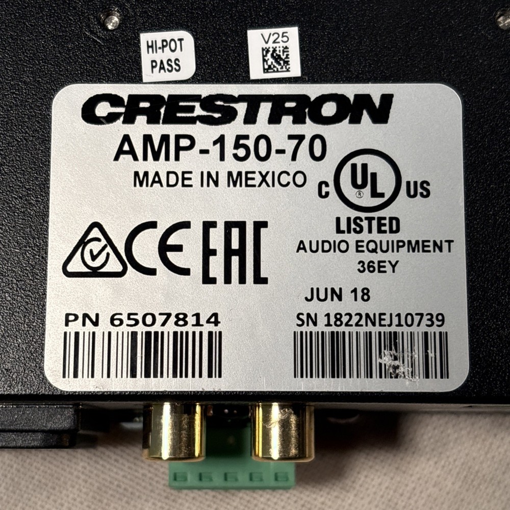 Crestron Audio Amplifier AMP-150-70 Single Channel Rackmountable Power Amp