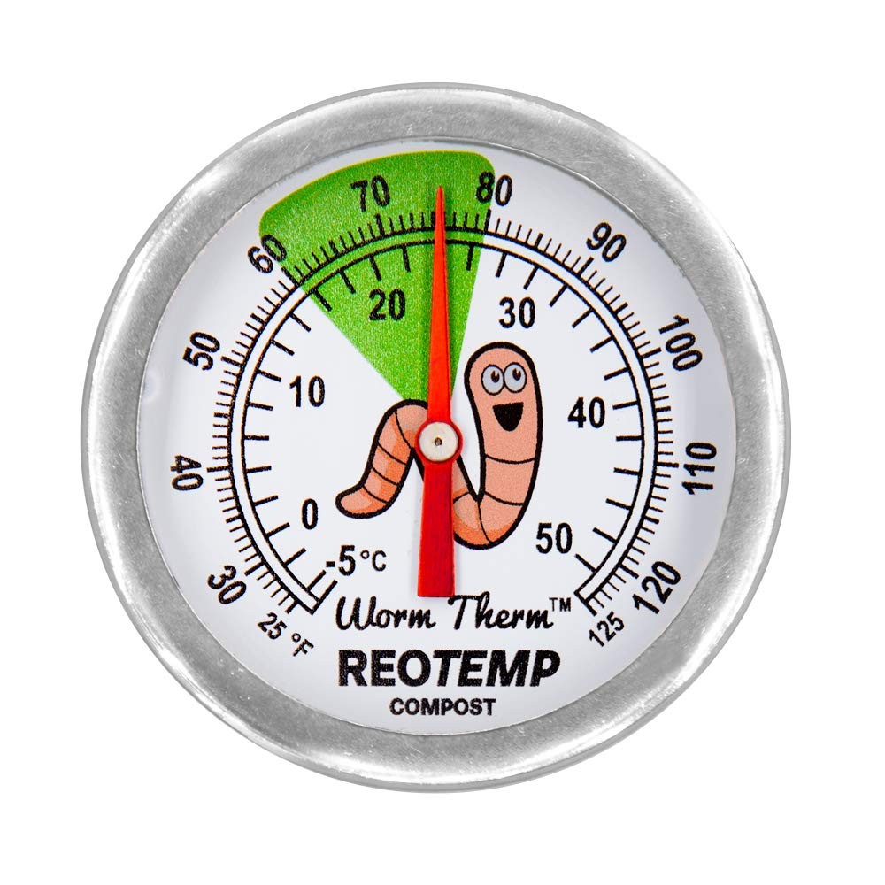 REOTEMP K83W Worm Therm Soil Thermometer with Worm Composting Digital Guide f...