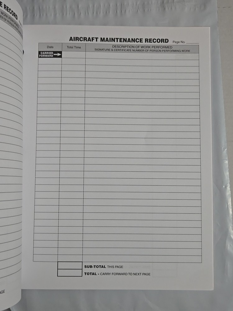 Aircraft Maintenance Records - Engine Logbook