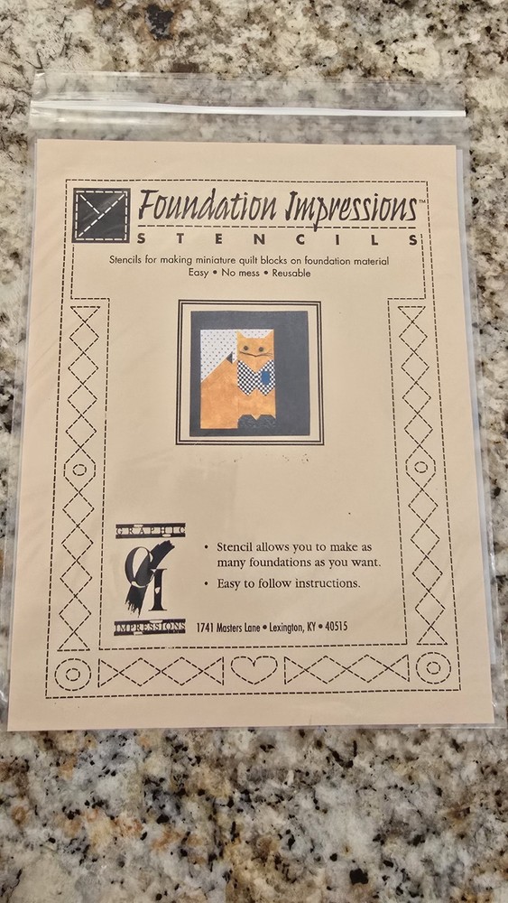 Foundation Impressions Quilt Stencils Twisted Sister Rotary Template & Pattern