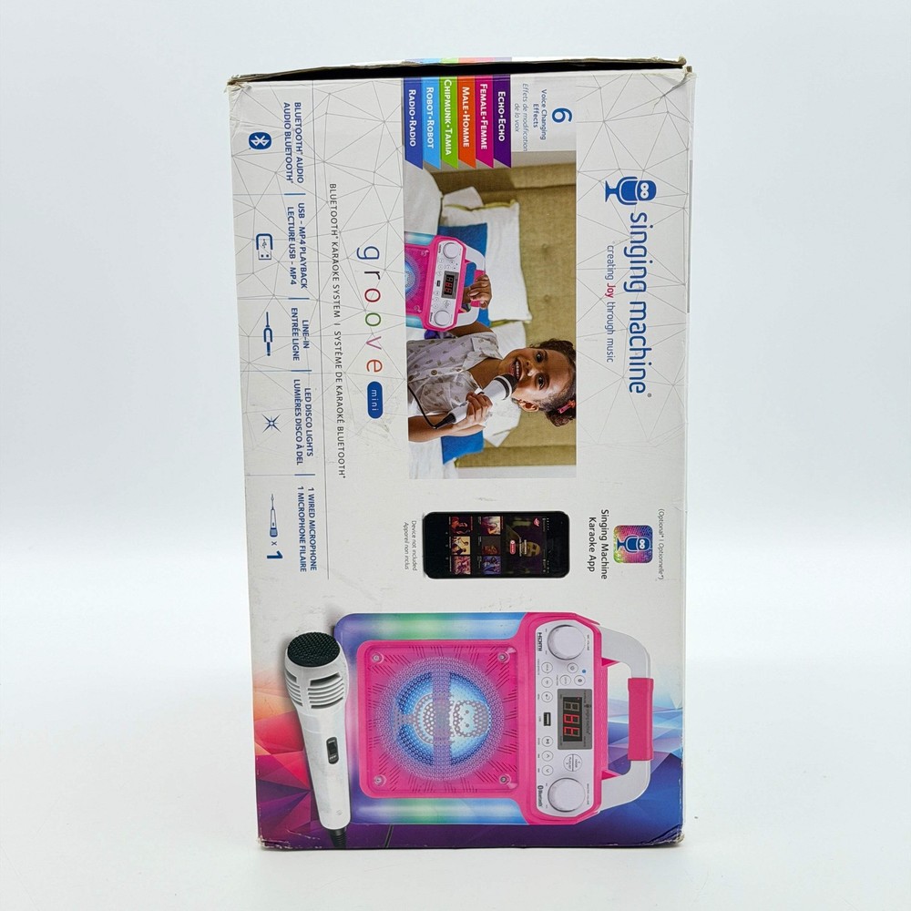 Singing Machine Portable Karaoke Machine with Wired Microphone, Bluetooth, LED L