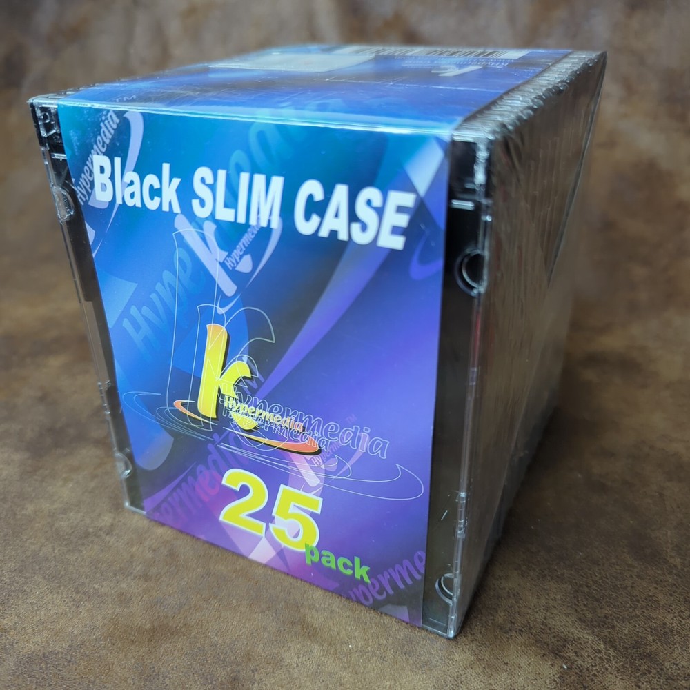K Hypermedia Black Slim CD Cases 25 Pack Sealed