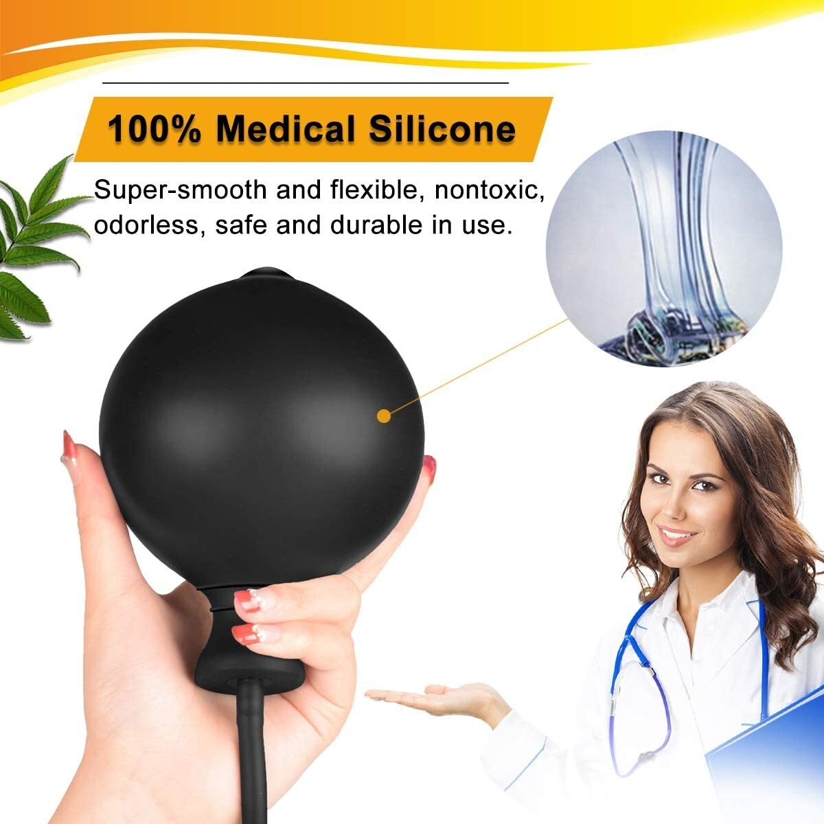 Inflatable Expandable Anal Balloon Butt Plug Dildo With Hand Pump