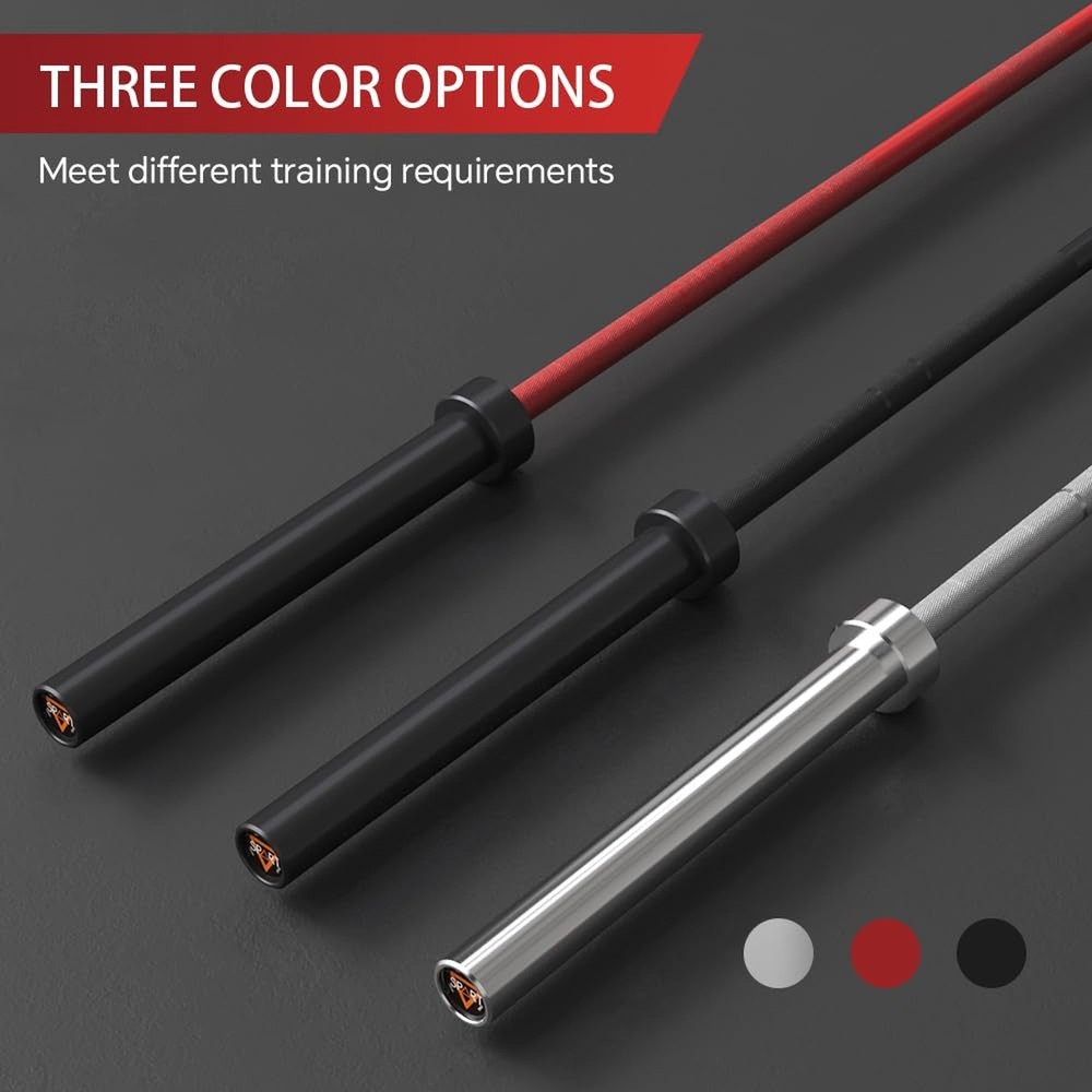 7FT Olympic Barbell Bar with Weight Plate Set Combo, Solid Olympic Bar with B...