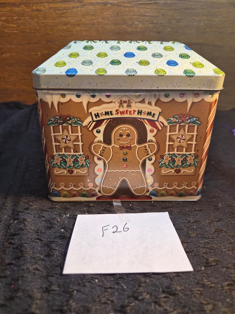vintage gingerbread house tin