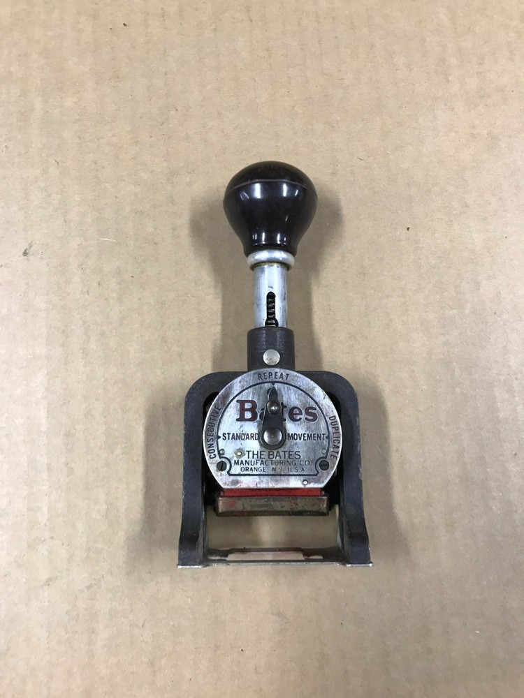 Vintage Bates 6-Wheel Style E- Numbering Machine