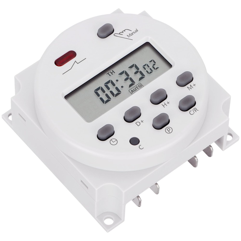 Digital LCD Timer Switch, DC/AC 12V 16Amp, Programmable, 28 Scheduled Times