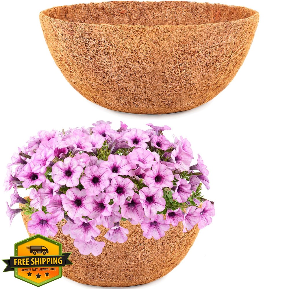HFHOME 2pc 20" Round Coco Liner Replacement Basket Window Box Liner