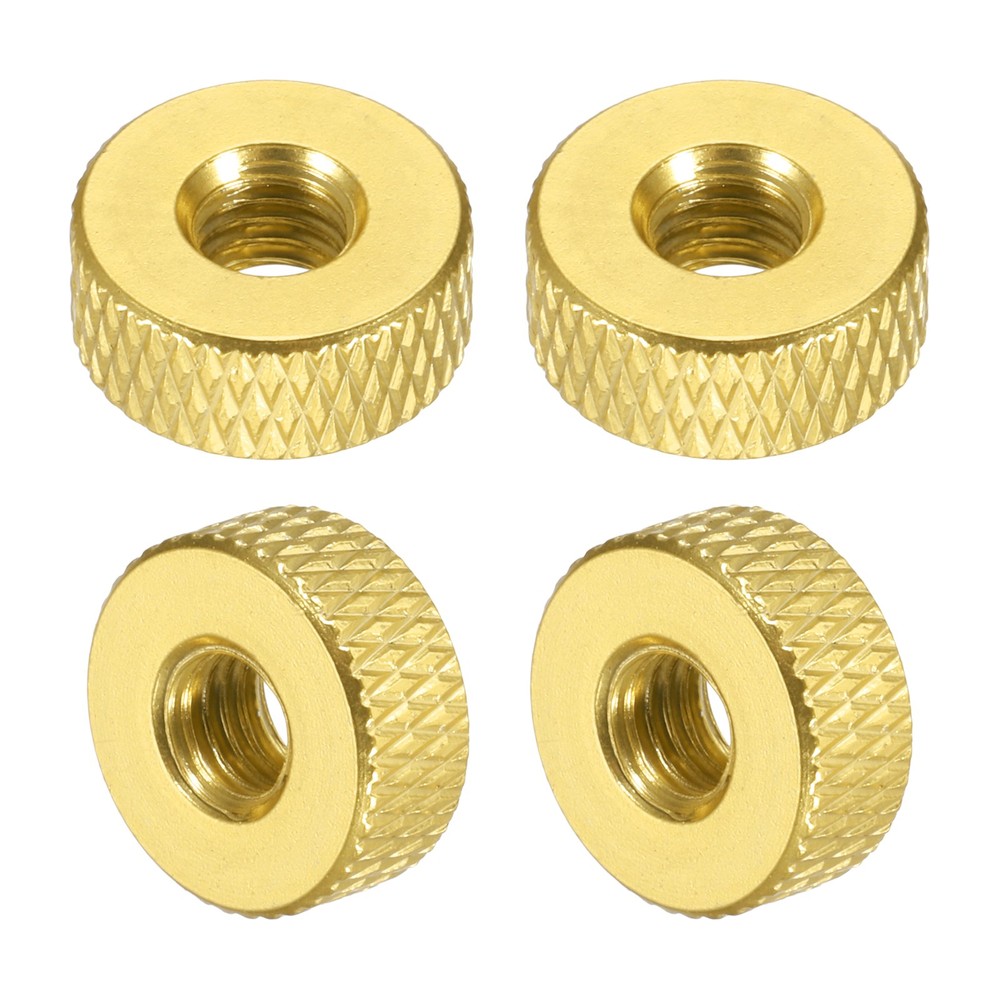4Pcs M5x12mmx5mm Knurled Thumb Nuts, Yellow