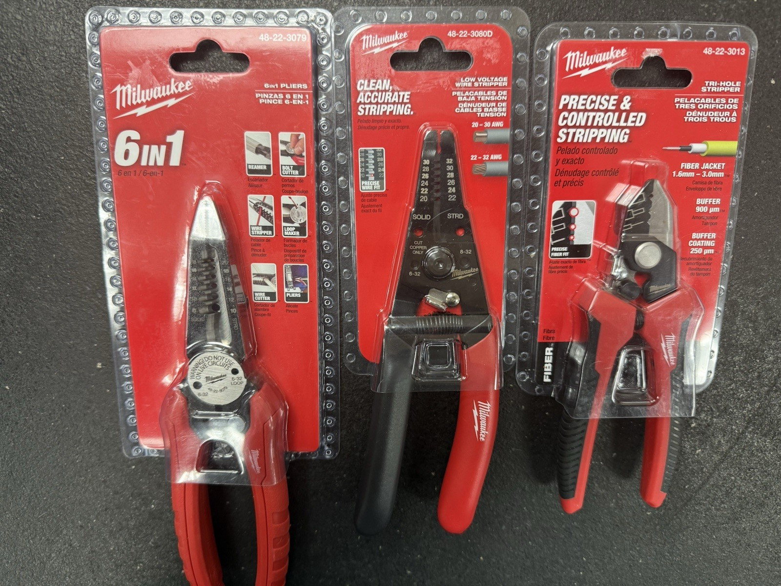 LOT OF 3 Milwaukee 48-22-3079, 3080D,3013. pliers/strippers.  NEW+FREE SHIPPING!