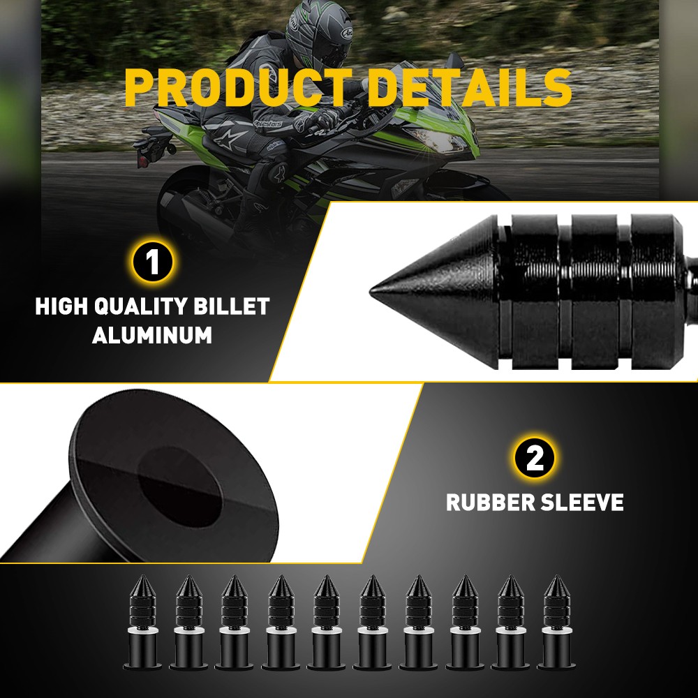 Windscreen Windshield Motorcycle Black SPIKE Bolt Kit Wind Screen Bolts Screws
