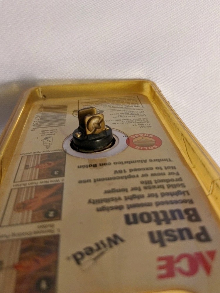Vintage Illuminated Button Solid Brass Doorbell
